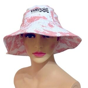VANS Tie Dyed Bushwick Bucket Hat Pink/White Size Small/Medium Never Worn